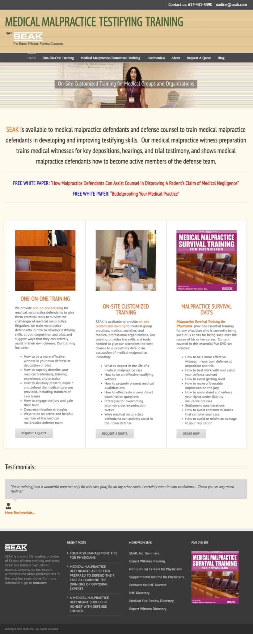 SEAK Malpractice Testifying Training