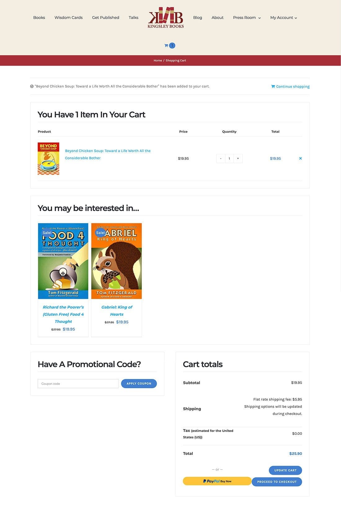Kingsley Books Check Out Page