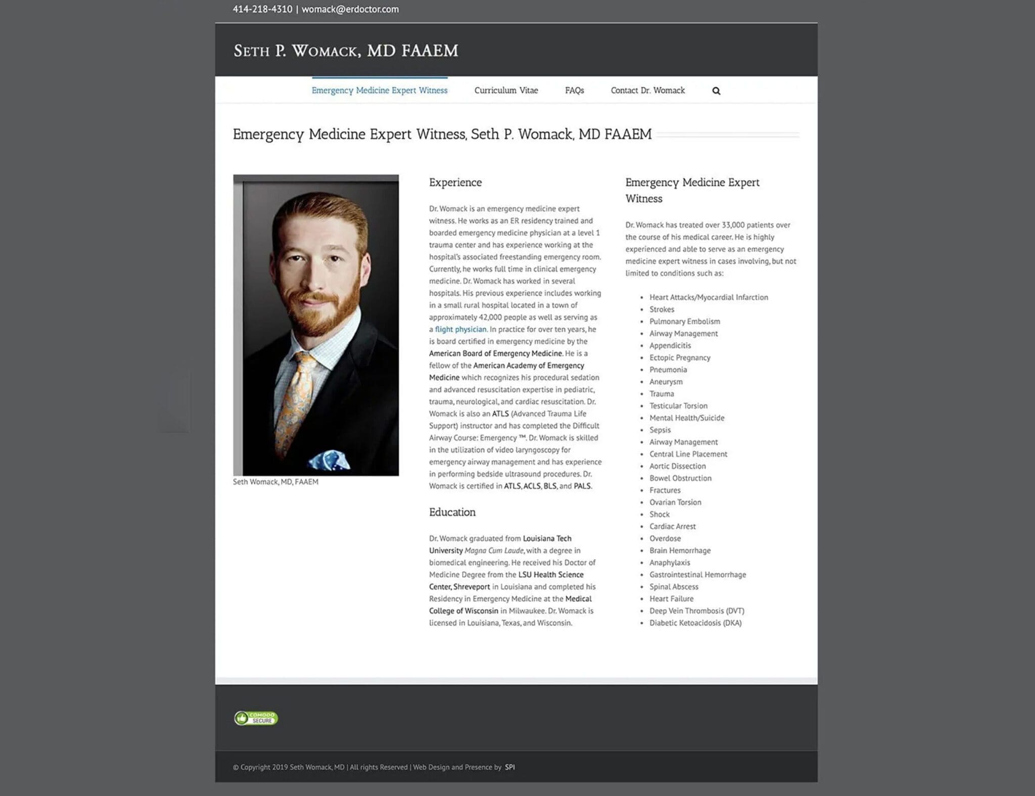 ER Doctor Homepage - Before